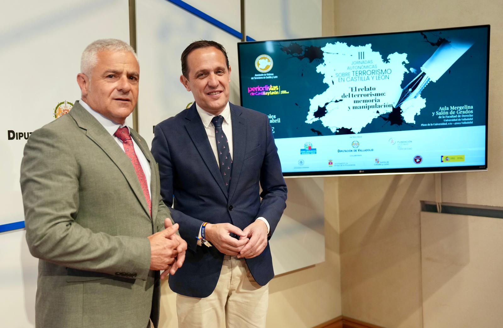 Conrado Iscar y Sebastián Nogales durante la presentación de las III Jornadas Autonómicas sobre Terrorismo